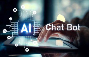 Yapay zeka mühendisliği, büyük veri ve yapay zeka makinesi kavramında yapay zeka beyin işlemcisiyle iş desteği için üretken yapay zeka kullanmayı öğrenen insan etkileşimi. EIDE