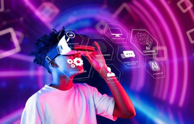 Yapay Zeka Teknolojileri ile Sanal Gerçekliği Yaşayan Genç Kişi Gelecekçi Ayarlar XDMCP.