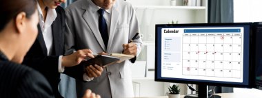 Kişisel organizatör ve çevrimiçi iş dünyası için hızlı zamanlama planlaması için bilgisayar yazılım uygulaması takvimiName