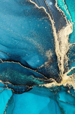 Mermer mürekkep soyut sanatının orijinal resmi. Örnek bir orjinal tablodan yüksek çözünürlüklü fotoğraf. Karargah kağıt dokusuna pürüzsüz mermer desen oluşturmak için soyut resim yapıldı.