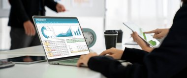 Spreadsheet document information financial startup concept. data and graphs in spreadsheet documents for online analysis project dashboard accounting digital snugly