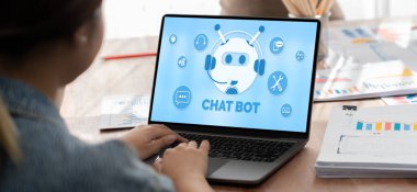Chatbot yazılım uygulaması canlı çevrimiçi iş için otomatik olarak müşteri sorularına cevap verir