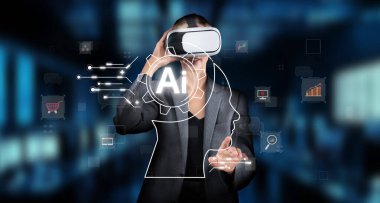 Bir kadın, modern bir çalışma alanında VR kulaklık takarak, dijital etkileşimin ve yaratıcılığın geleceğini gösteren yenilikçi üretici yapay zeka teknolojisiyle uğraşır. XDMCP