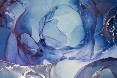 Mermer mürekkep soyut sanatının orijinal resmi. Örnek bir orjinal tablodan yüksek çözünürlüklü fotoğraf. Karargah kağıt dokusuna pürüzsüz mermer desen oluşturmak için soyut resim yapıldı.