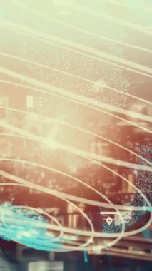 Gelecekteki bina inşaatı ve HUD hologram grafik tasarımı ile yaratıcı mühendislik projesi konsepti. İnşaat mühendisi, mimar ya da inşaat işçisi modern sivil teknoloji ile çalışıyor..