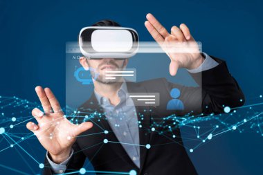 Yapay zeka sanal asistanı Chatbot ile yapay zeka konsepti ile insan etkileşimi, yapay zeka mühendisliği, LLM yapay zeka derin öğrenimi iş desteği için üretken yapay zeka kullanımı. FaaS