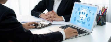 Chatbot yazılım uygulaması canlı çevrimiçi iş için otomatik olarak müşteri sorularına cevap verir