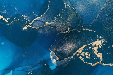 Mermer mürekkep soyut sanatının orijinal resmi. Örnek bir orjinal tablodan yüksek çözünürlüklü fotoğraf. Karargah kağıt dokusuna pürüzsüz mermer desen oluşturmak için soyut resim yapıldı.