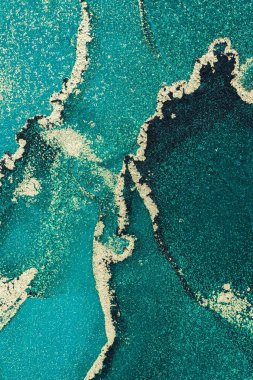 Mermer mürekkep soyut sanatının orijinal resmi. Örnek bir orjinal tablodan yüksek çözünürlüklü fotoğraf. Karargah kağıt dokusuna pürüzsüz mermer desen oluşturmak için soyut resim yapıldı.