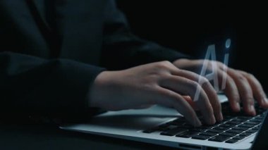 Yapay zeka sanal asistanı Chatbot ile yapay zeka konsepti ile insan etkileşimi, yapay zeka mühendisliği, LLM yapay zeka derin öğrenimi iş desteği için üretken yapay zeka kullanımı. Kullanıcı Kimliği