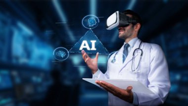 Bir doktor, modern bir sağlık ortamında yapay zekayı keşfetmek için sanal gerçeklik teknolojisine başvurur. Bu yenilikçi yaklaşım hasta bakımını ve tıbbi araştırmayı geliştirir. PHMT