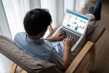 Computer software for website traffic analytics data on computer screen. Concept of SEO search engine optimization and customer targeting for online business snugly