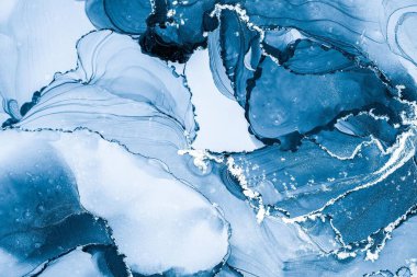 Mermer mürekkep soyut sanatının orijinal resmi. Örnek bir orjinal tablodan yüksek çözünürlüklü fotoğraf. Karargah kağıt dokusuna pürüzsüz mermer desen oluşturmak için soyut resim yapıldı.