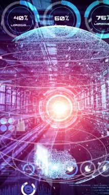 Fütürist küresel ağ ve dijital veri transferi 3D grafik. Yeni bilgi çağındaki küresel eğilimleri değiştiren akıllı dijital dönüşüm ve teknoloji bozulması kavramı .