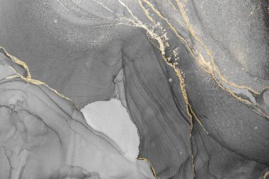 Mermer mürekkep soyut sanatının orijinal resmi. Örnek bir orjinal tablodan yüksek çözünürlüklü fotoğraf. Karargah kağıt dokusuna pürüzsüz mermer desen oluşturmak için soyut resim yapıldı.