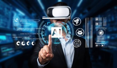 Sanal gerçeklik teknolojisiyle uğraşan bir profesyonel yapay zeka uygulamalarındaki yenilikleri vurgulayarak gelişmiş yapay zeka yetenekleri ve veri görselleştirmesini sergiliyor. XDMCP