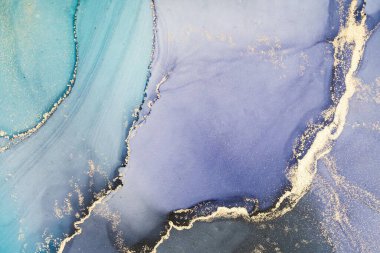 Mermer mürekkep soyut sanatının orijinal resmi. Örnek bir orjinal tablodan yüksek çözünürlüklü fotoğraf. Karargah kağıt dokusuna pürüzsüz mermer desen oluşturmak için soyut resim yapıldı.