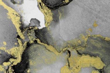 Mermer mürekkep soyut sanatının orijinal resmi. Örnek bir orjinal tablodan yüksek çözünürlüklü fotoğraf. Karargah kağıt dokusuna pürüzsüz mermer desen oluşturmak için soyut resim yapıldı.