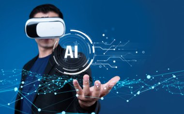 Yapay zeka mühendisliği, büyük veri ve yapay zeka makinesi kavramında yapay zeka beyin işlemcisiyle iş desteği için üretken yapay zeka kullanmayı öğrenen insan etkileşimi. Faas