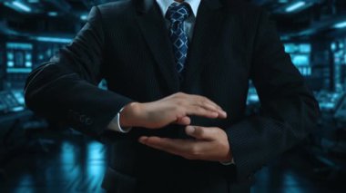 Yapay zeka mühendisliği, büyük veri ve yapay zeka makinesi kavramında yapay zeka beyin işlemcisiyle iş desteği için üretken yapay zeka kullanmayı öğrenen insan etkileşimi. Kullanıcı Kimliği