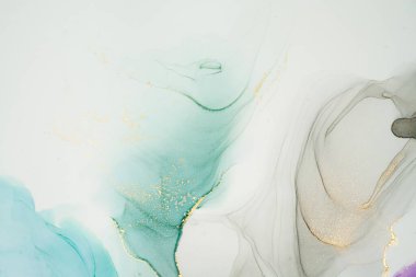 Mermer mürekkep soyut sanatının orijinal resmi. Örnek bir orjinal tablodan yüksek çözünürlüklü fotoğraf. Karargah kağıt dokusuna pürüzsüz mermer desen oluşturmak için soyut resim yapıldı.