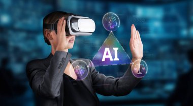 Bu görüntü, sanal gerçeklik yoluyla üretken yapay zeka teknolojisiyle ilgilenen, etik ve dijital yenilikteki yasal etkilerin eleştirel temalarını vurgulayan bir profesyoneli yakalar. XDMCP