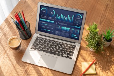 İş veri paneli, pazarlama stratejisi planlaması için iş zekası analizi sunar. Müşteri taleplerini analiz etmek ve iş dünyasının geleceğini önceden görmek için büyük veriler sunulur.