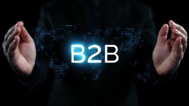 İş adamı B2B peyzajında geziniyor, iş-iş bağlantılarını geliştirmek için kullanım teknolojisi kullanıyor. B2B etkileşimini yeniden şekillendiren keşifler, iş-iş stratejilerinde yenilikleri yönlendiren araçlar. Kullanıcı Kimliği