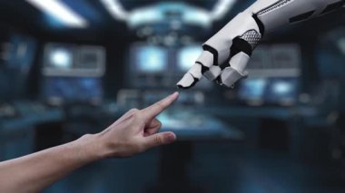 24 saatlik servisi sembolize eden parlayan bir saati gösteren çarpıcı bir robot eli. Gelişmiş teknolojiyi vurgulayan çeşitli iletişim simgelerini içeriyor. Auvana