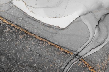 Mermer mürekkep soyut sanatının orijinal resmi. Örnek bir orjinal tablodan yüksek çözünürlüklü fotoğraf. Karargah kağıt dokusuna pürüzsüz mermer desen oluşturmak için soyut resim yapıldı.