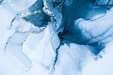 Mermer mürekkep soyut sanatının orijinal resmi. Örnek bir orjinal tablodan yüksek çözünürlüklü fotoğraf. Karargah kağıt dokusuna pürüzsüz mermer desen oluşturmak için soyut resim yapıldı.