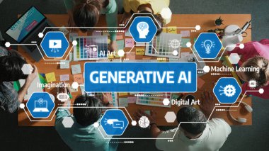 Çeşitli bir grup, dijital sanat, beyin fırtınası ve fikirlerin yenilikçi keşifleriyle dolu yaratıcı bir tasarım atölyesi sergileyerek üretici yapay zeka kavramları üzerinde işbirliği yapmaktadır. Dostluk