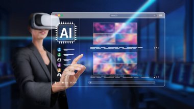 Sanal gerçeklikte yapay zekanın geleceksel tasviri, etkileşimli istemler ve doğal dil işleme görevleri için yenilikçi teknolojiler sergileniyor. XDMCP