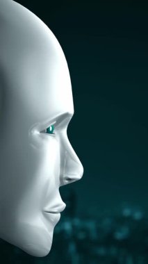 Internet connection controlled by AI robot huminoid and machine learning process to analyze data connectivity and cyber security . 3D rendering .