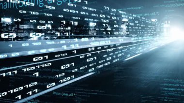 Yazılım geliştirme, uygulama programlama kodu ve gizli bilgisayar kodlaması. Yeni bilgi çağındaki küresel eğilimleri değiştiren akıllı dijital dönüşüm ve teknoloji bozulması kavramı .