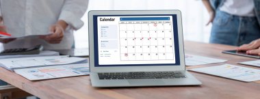 Kişisel organizatör ve çevrimiçi iş dünyası için hızlı zamanlama planlaması için bilgisayar yazılım uygulaması takvimiName