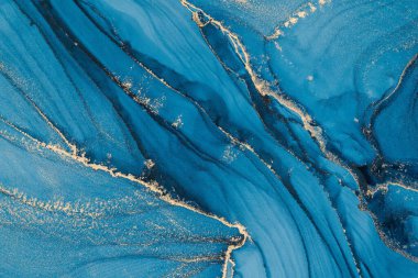 Mermer mürekkep soyut sanatının orijinal resmi. Örnek bir orjinal tablodan yüksek çözünürlüklü fotoğraf. Karargah kağıt dokusuna pürüzsüz mermer desen oluşturmak için soyut resim yapıldı.