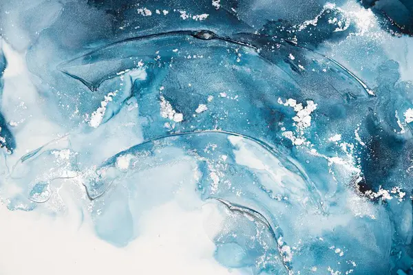 Mermer mürekkep soyut sanatının orijinal resmi. Örnek bir orjinal tablodan yüksek çözünürlüklü fotoğraf. Karargah kağıt dokusuna pürüzsüz mermer desen oluşturmak için soyut resim yapıldı.