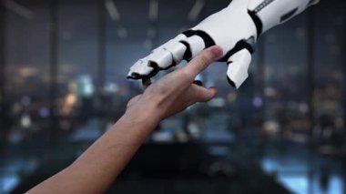 Bir el, haberleşme simgeleriyle çevrili 24 saat boyunca parlayan bir saat sembolü tutar. Bu modern grafik, canlı bir şehir ortamında sürekli hizmet ve desteğin altını çizmektedir. Auvana