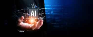 Yapay zeka mühendisliği, büyük veri ve yapay zeka makinesi kavramında yapay zeka beyin işlemcisiyle iş desteği için üretken yapay zeka kullanmayı öğrenen insan etkileşimi. Faas