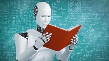 Robot hominoidlerin 3 boyutlu yorumlanması ve matematik veri analizlerinin çözümü gelecekteki matematik yapay zeka, veri madenciliği ve 4. endüstriyel otomasyon devrimi kavramları. .