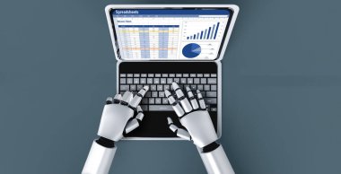 Hesap tablosu bilgi finansal başlangıç kavramı. Çevrimiçi analiz projesi için hesap tablosu belgelerindeki veri ve grafikler Sayısal rahat üç boyutlu resimleme