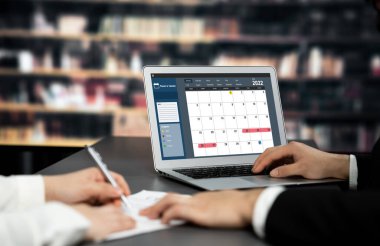 Kişisel organizatör ve çevrimiçi iş dünyası için hızlı zamanlama planlaması için bilgisayar yazılım uygulaması takvimiName