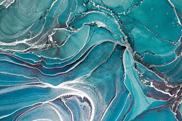 Mermer mürekkep soyut sanatının orijinal resmi. Örnek bir orjinal tablodan yüksek çözünürlüklü fotoğraf. Karargah kağıt dokusuna pürüzsüz mermer desen oluşturmak için soyut resim yapıldı.