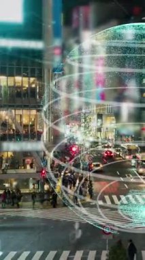 Akıllı şehirde küresel bağlantı ve internet ağı modernizasyonu. Gelecekteki 5G kablosuz dijital bağlantı ve sosyal medya ağı kavramı .