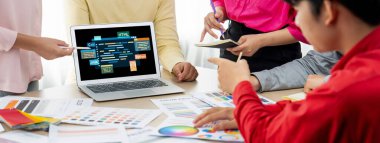 Yeni uygulama geliştirme için HTML, Python, Java ve C gibi çeşitli programlama dillerinin kodlama ekranı ile yazılım geliştirme veya programlama çalışmaları