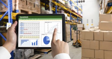 Spreadsheet document information financial startup concept. data and graphs in spreadsheet documents for online analysis project dashboard accounting digital snugly