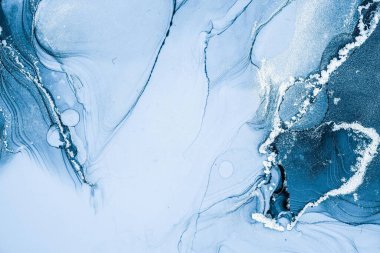 Mermer mürekkep soyut sanatının orijinal resmi. Örnek bir orjinal tablodan yüksek çözünürlüklü fotoğraf. Karargah kağıt dokusuna pürüzsüz mermer desen oluşturmak için soyut resim yapıldı.