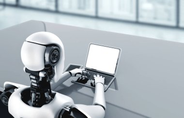Tasarımınız için mod bilgisayardaki beyaz boş ekran monitör ekranında maket yapın