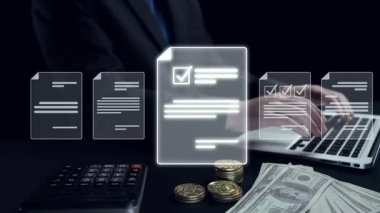 Verimli çalışma süreçleri için çevrimiçi belgeleri yöneten bir iş adamı. Tüm önemli çevrimiçi belgelerinize kolayca güvenli ve hızlı bir şekilde erişim sağlayın. Kullanıcı Kimliği